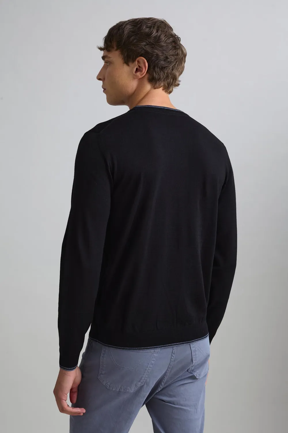 Jeckerson Girocollo Pullover Schwarz Wolle