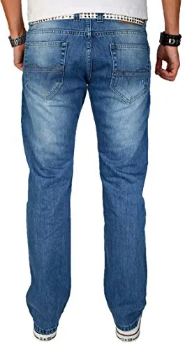 Alessandro Salvarini AS013 Jeans Herren blau stonewashed straight