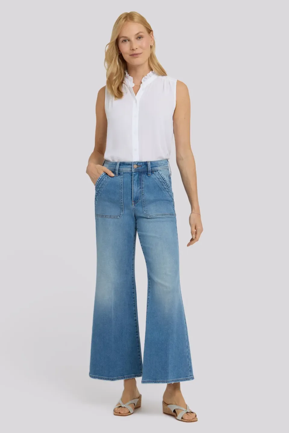 NYDJ Mia Palazzo Ankle Jeans Port Sea Weit