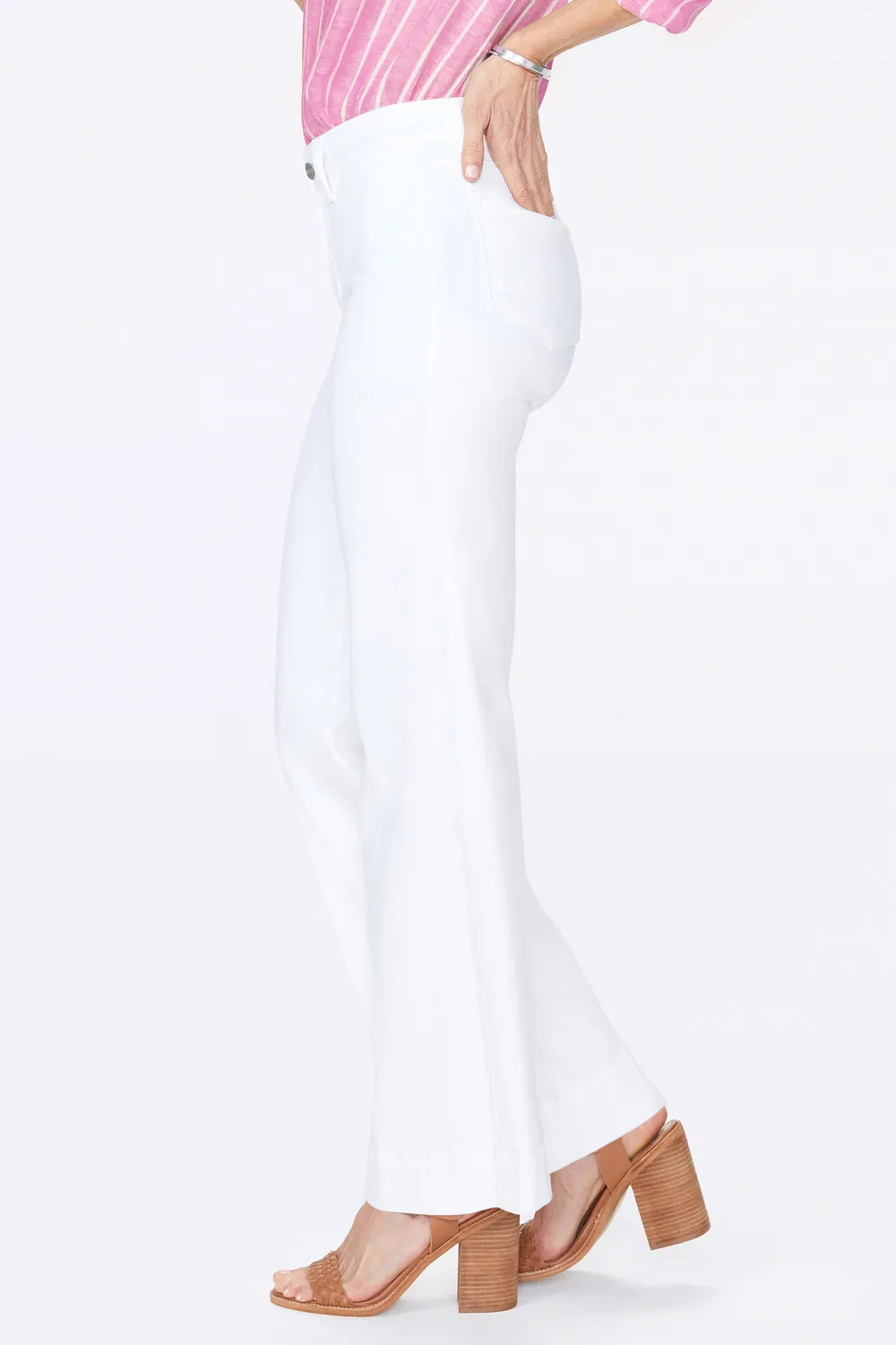 NYDJ Teresa Trouser Jeans Optic White mit Weitbein