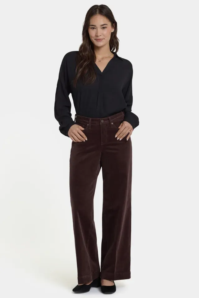 NYDJ Teresa Wide Leg Hose Bitter Chocolate Cord