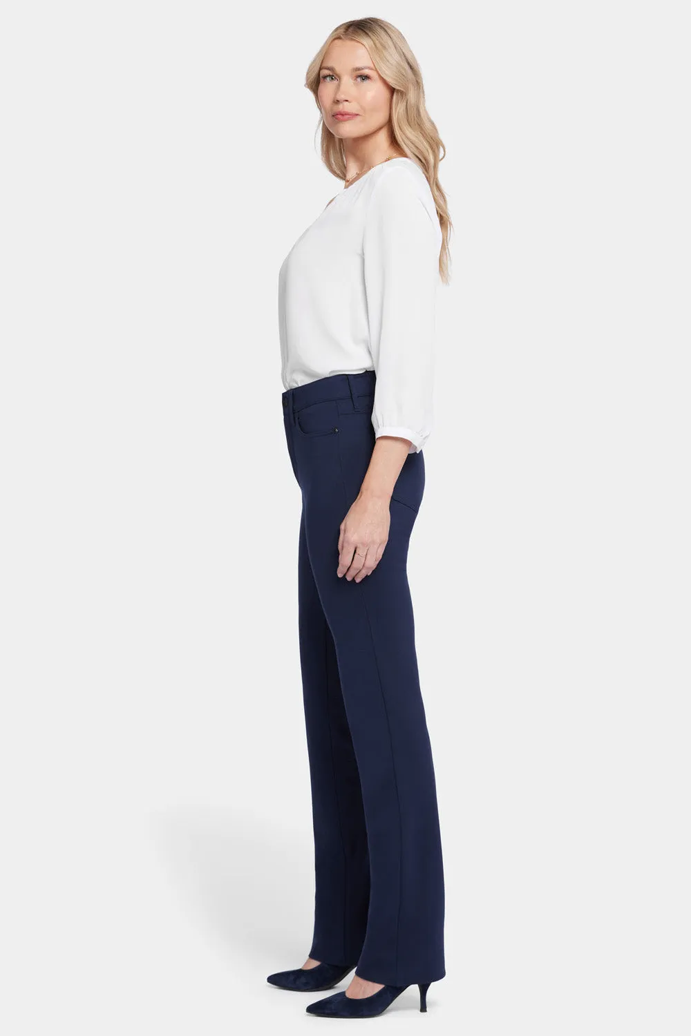 NYDJ Marilyn Straight Hose Oxford Navy figurformend