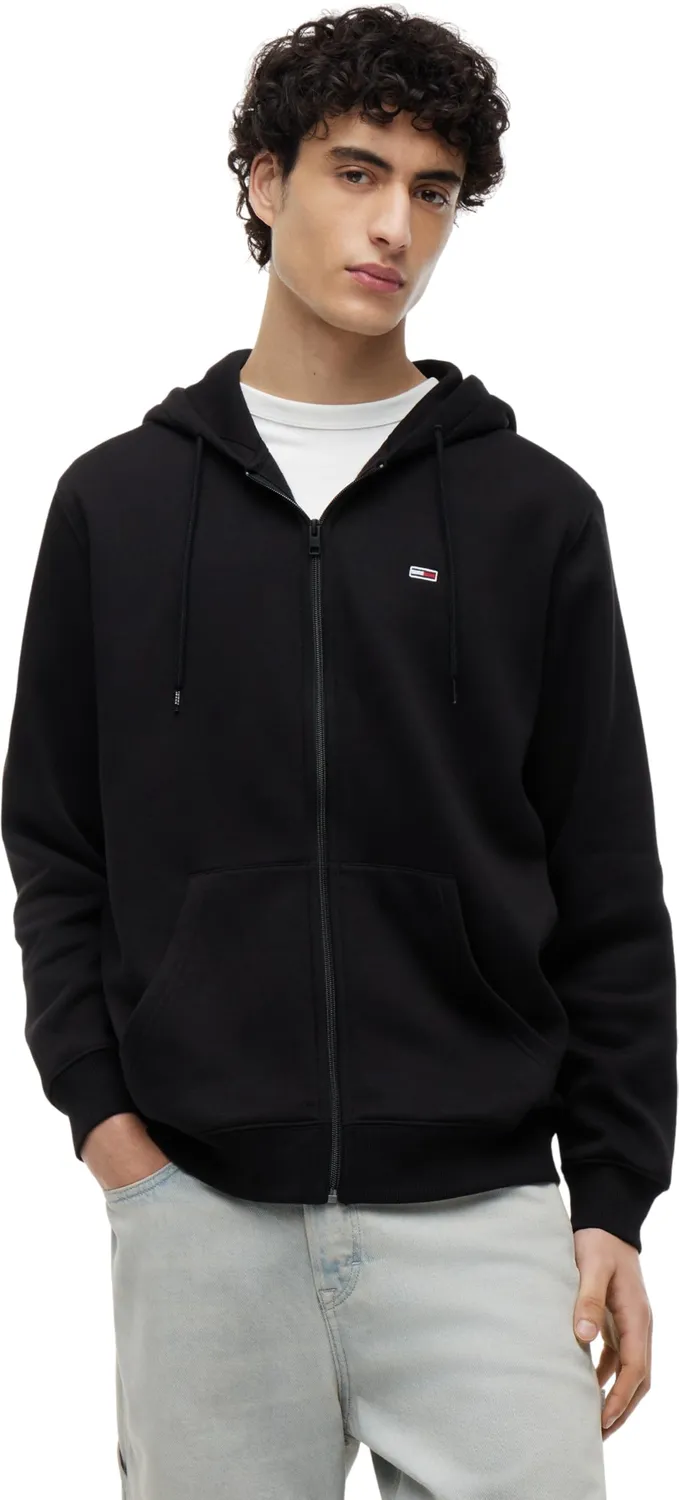 Tommy Jeans Flag Zip Thru Hoodie Herren Kapuze Schwarz