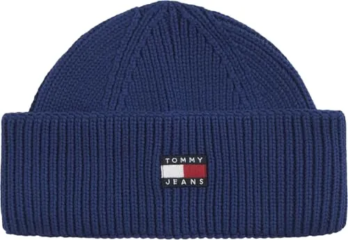 Tommy Jeans TJM Heritage Short Beanie AM0AM14601 blau