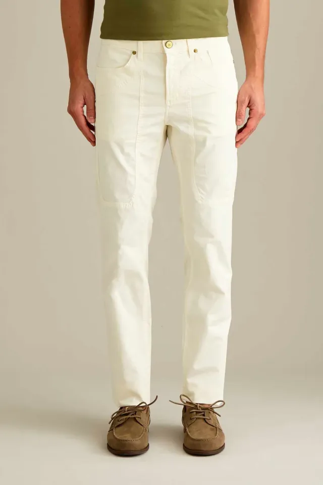 Jeckerson John Slim Fit Herrenhose Weiss Baumwolle