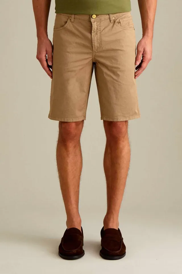 Jeckerson Jo Bermuda Zementbeige Gabardine Slim Fit