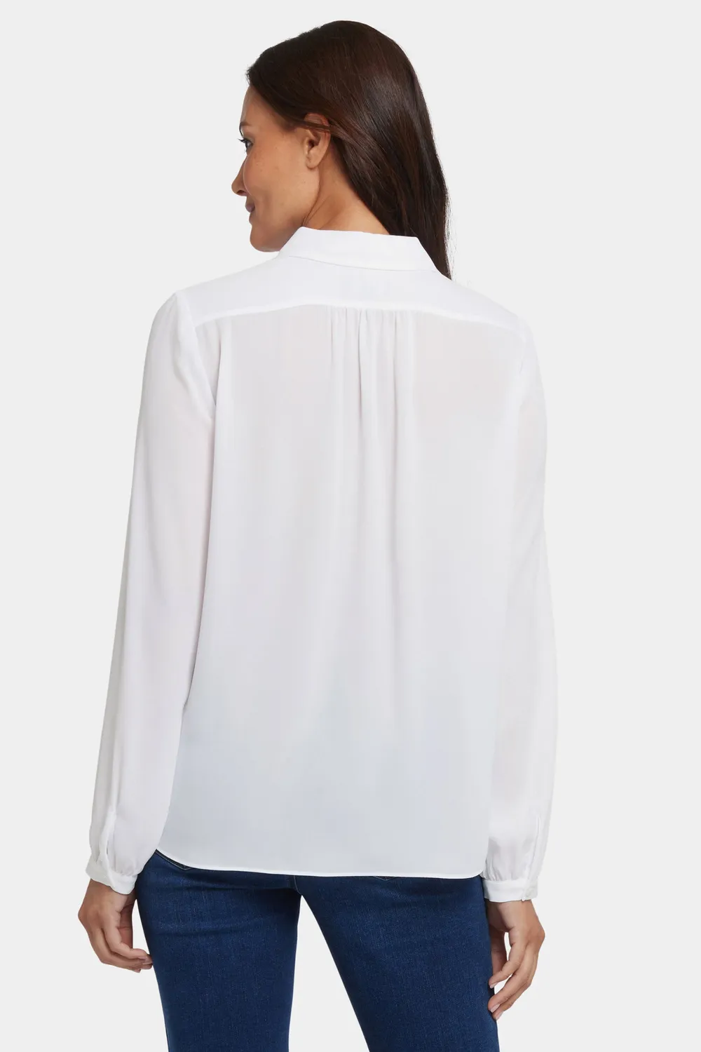 NYDJ Modern Bluse Optic White mit Kellerfalte
