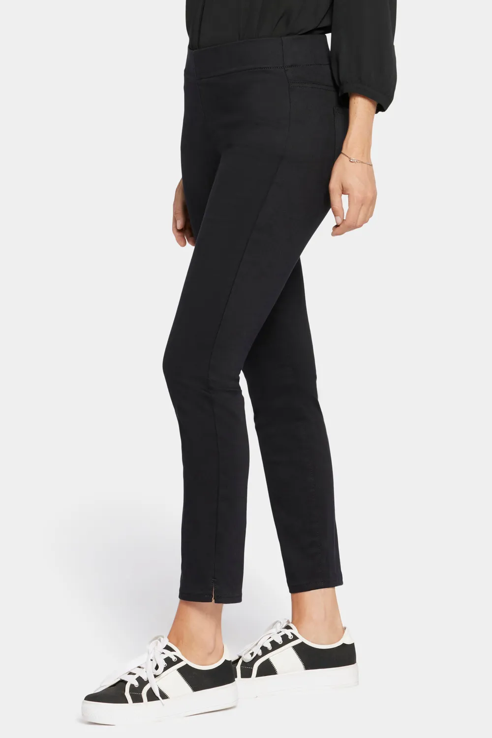 NYDJ Skinny Ankle Pull-On Jeans Schwarz elastisch