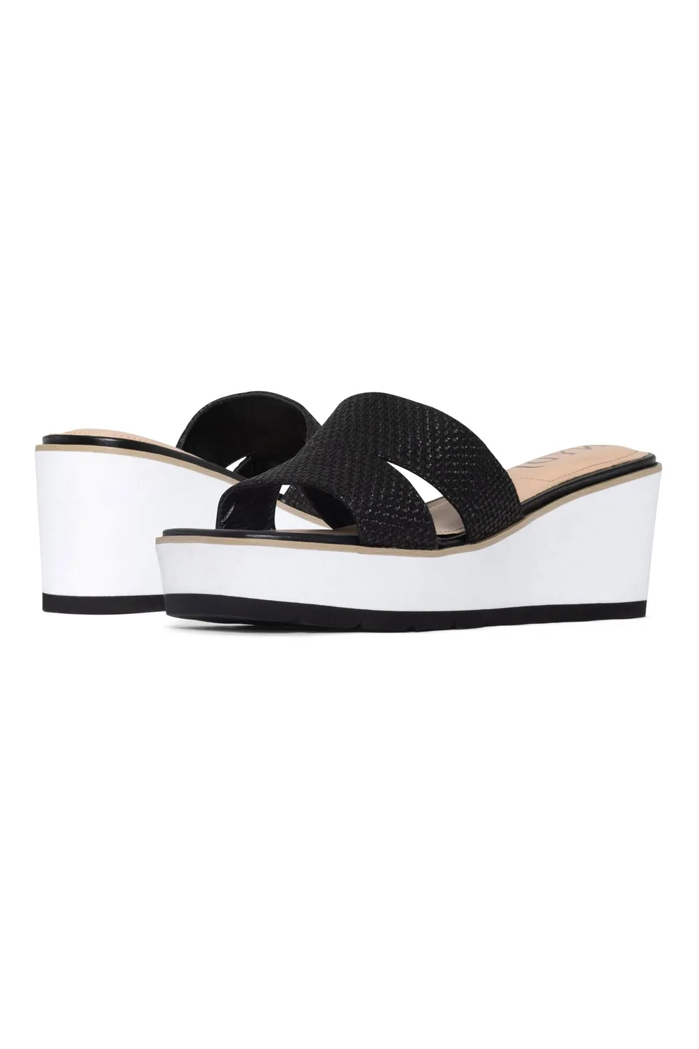 NYDJ Raizy Keilsandalen Schwarz Jute Slip-on