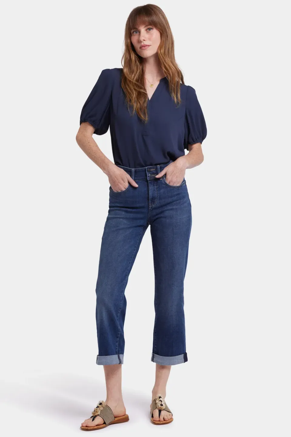 NYDJ Bailey Relaxed Straight Crop Jeans Asturia