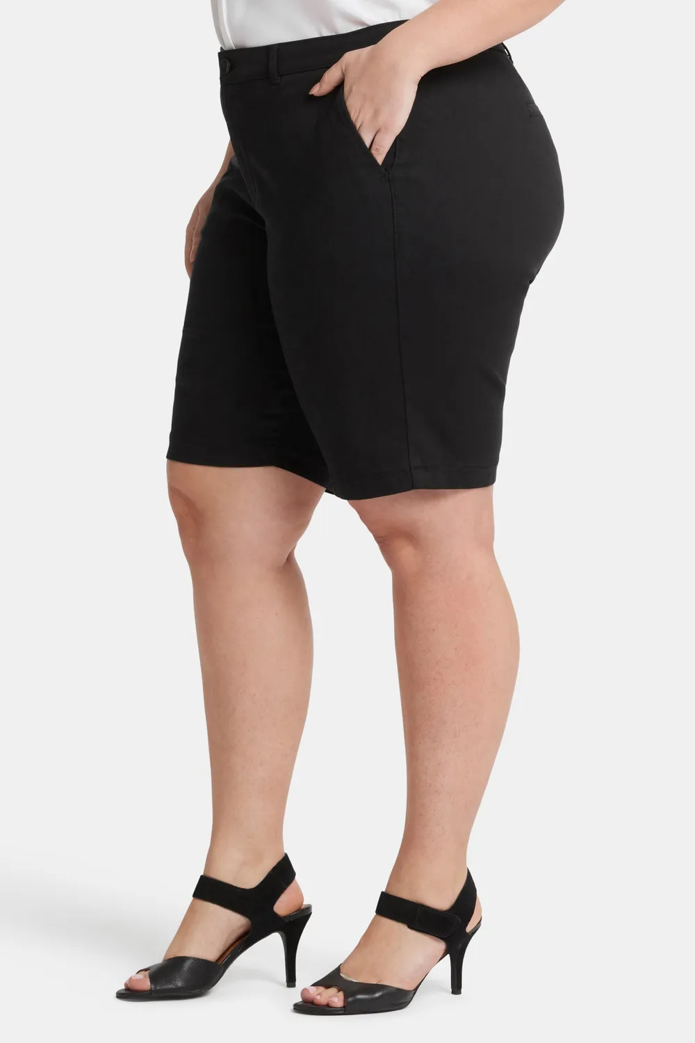 NYDJ Bermuda Shorts Plus Size Twill Shorts Schwarz