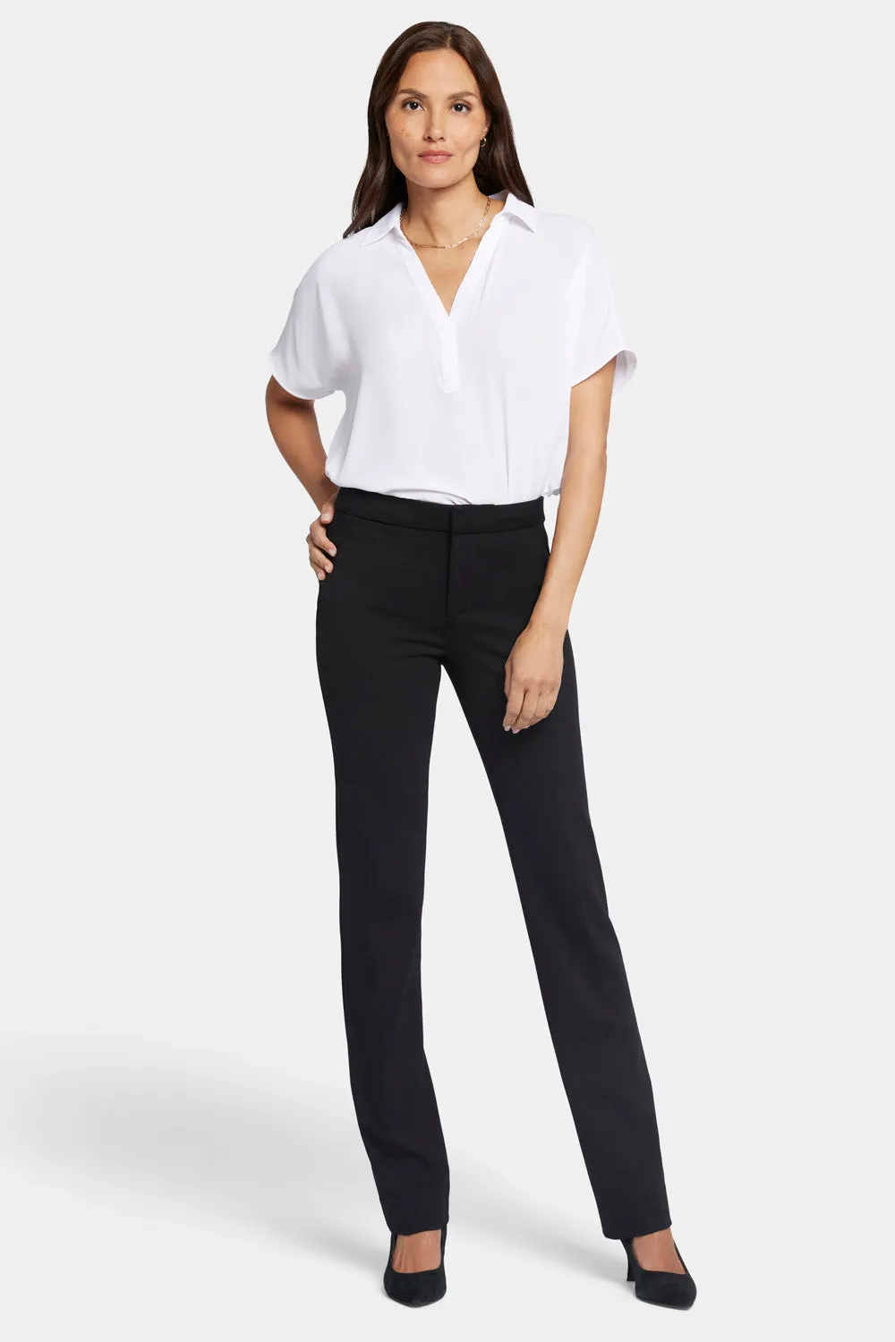 NYDJ Slim Trouser Hose Schwarz Ponte schlank