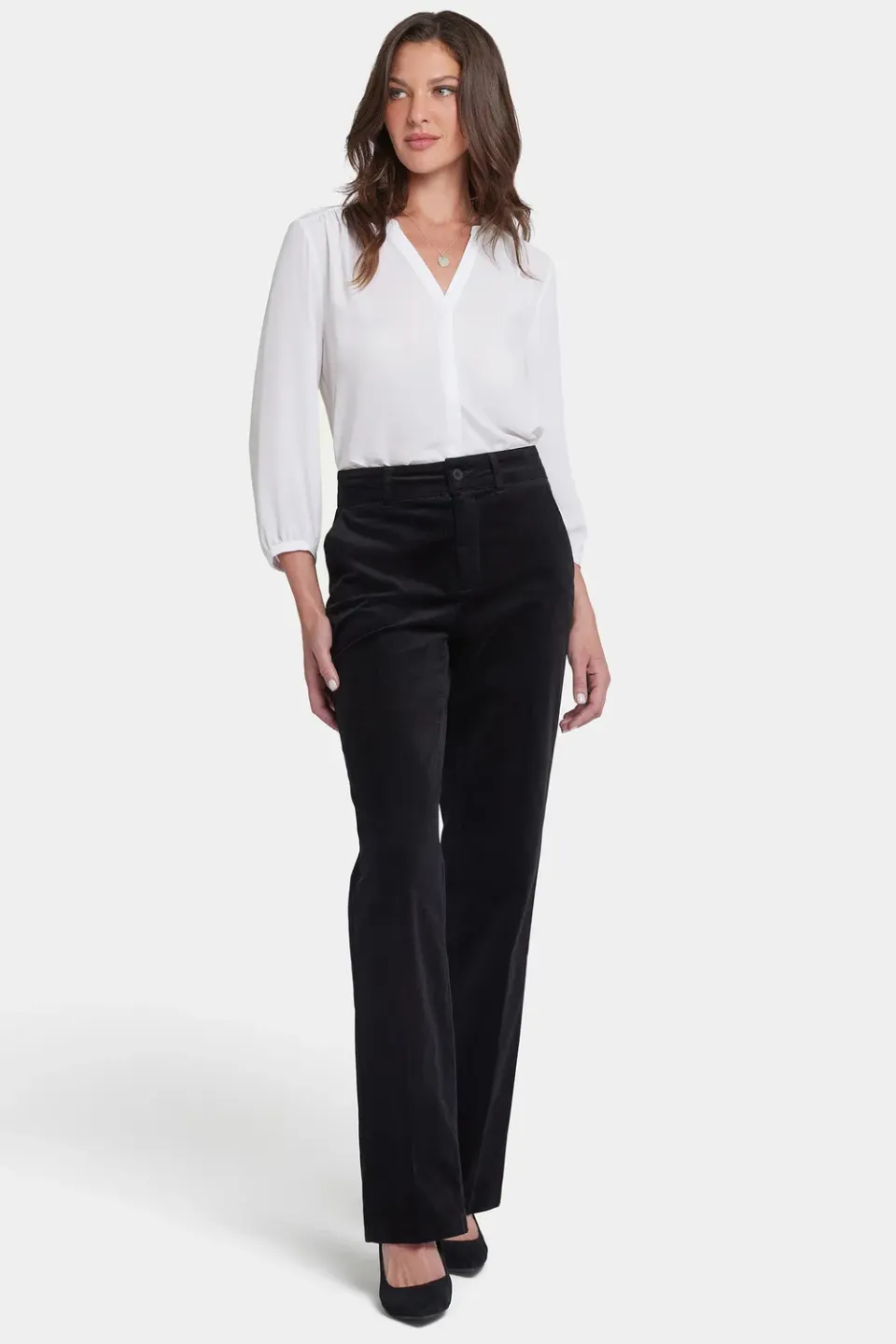 NYDJ Straight Leg Trouser Hose Schwarz figurformend