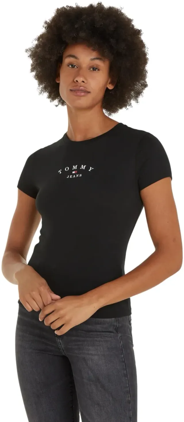 Tommy Jeans T-Shirt Damen Slim schwarz XXS Rundhals