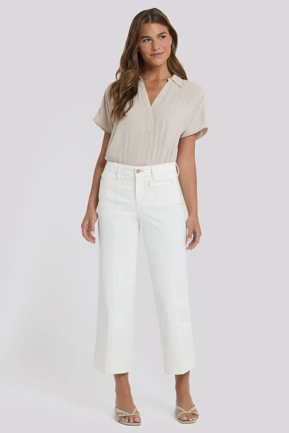 NYDJ Teresa Wide Leg Ankle Jeans Vintage White