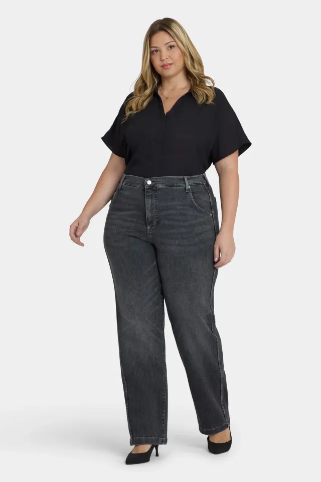 NYDJ Brooke Loose Straight Plus Jeans Vintage Noir