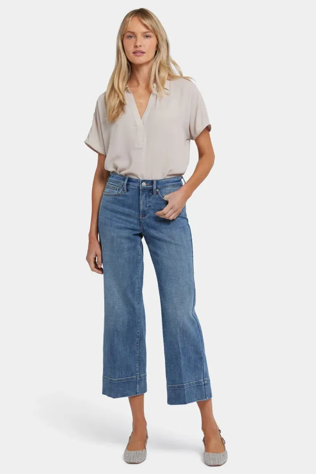 NYDJ Teresa Wide Leg Ankle Jeans Majorca Bay mittelblau