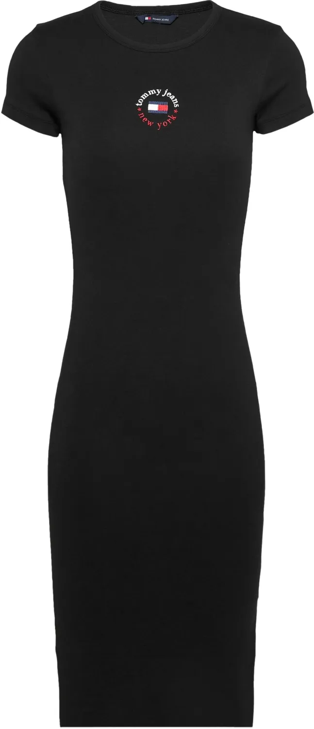 Tommy Jeans Logo Bodycon Kleid Damen M Schwarz Stretch