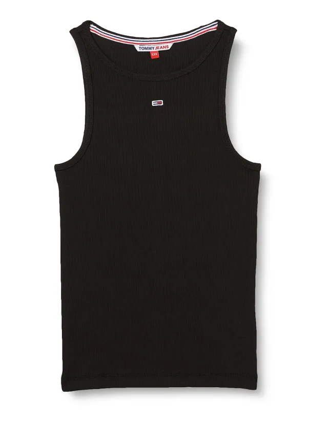 Tommy Jeans TJW Essential Rib Tank Top Schwarz