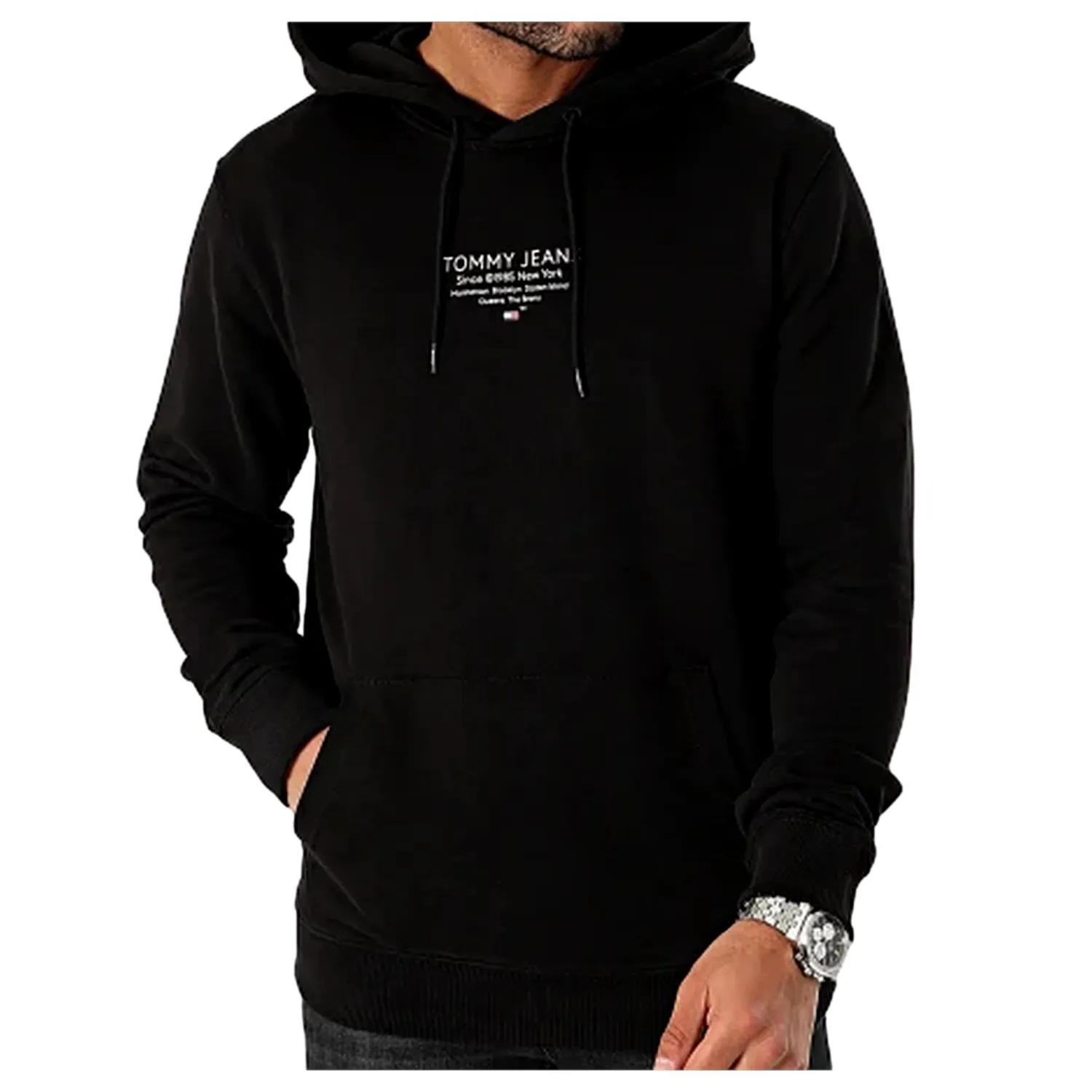 Tommy Jeans TJM Essential Graphic Hoodie Herren L schwarz