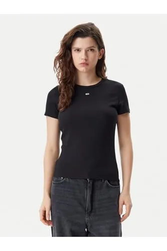 Tommy Jeans Essential Rib Slim Fit T-Shirt M 2er Pack gerippt