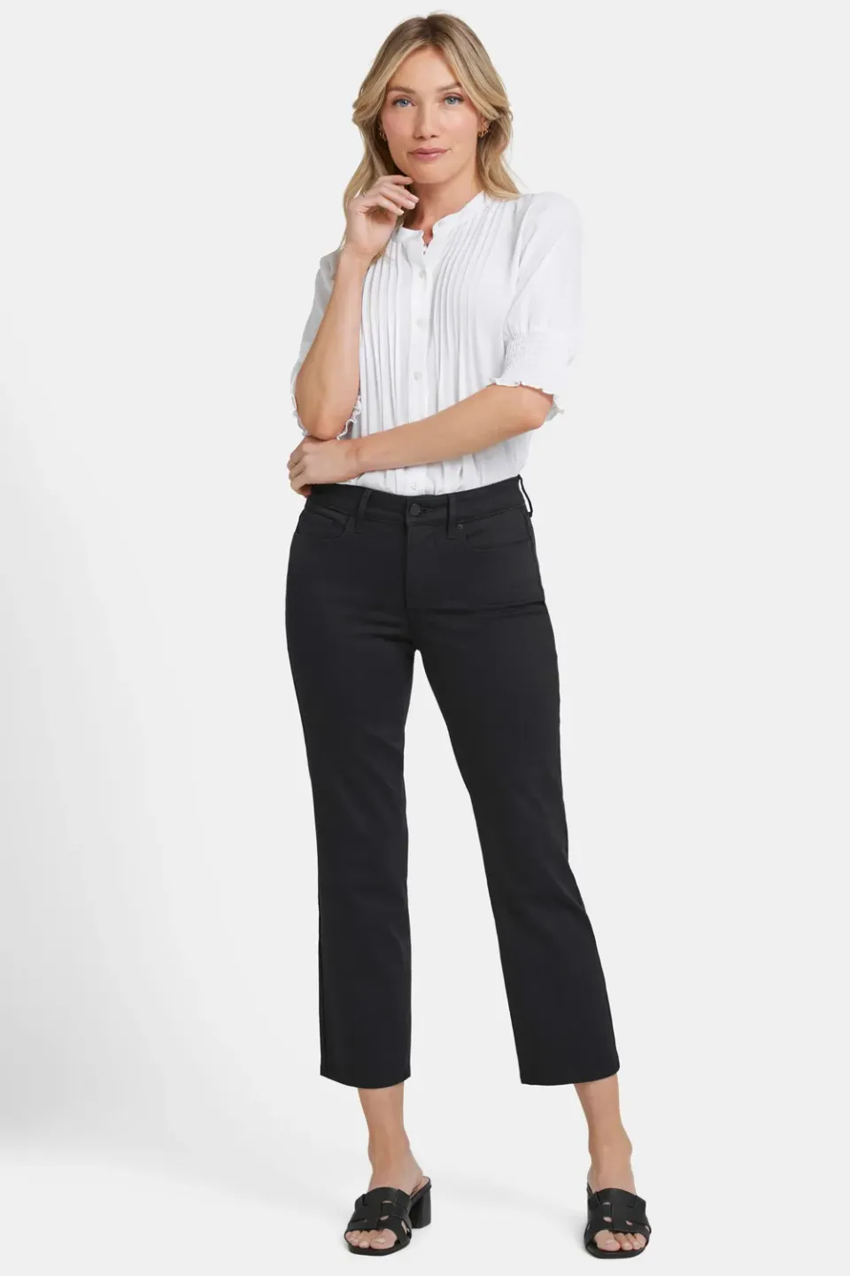 NYDJ Marilyn Straight Ankle Jeans Schwarz High-Stretch