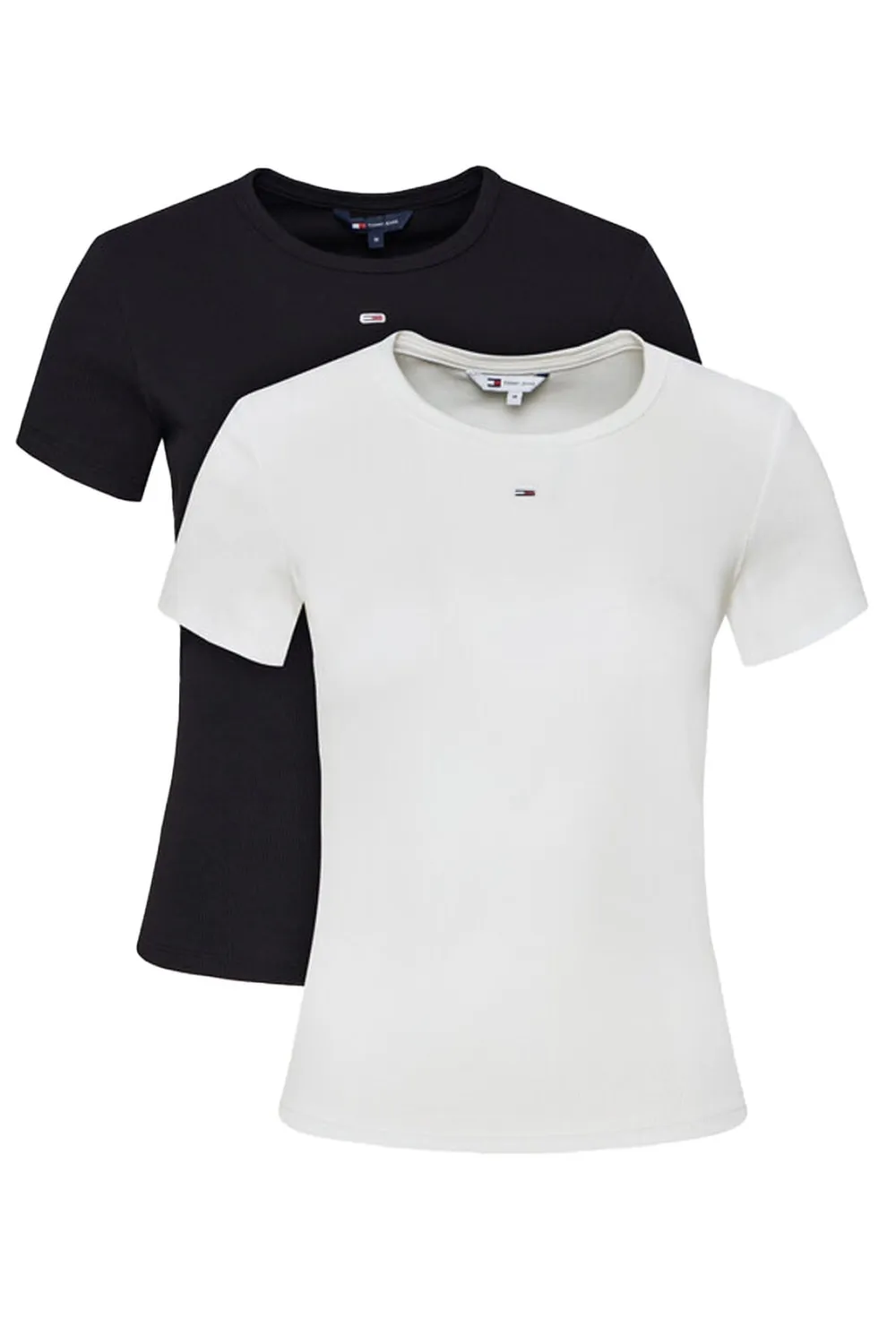 Tommy Jeans Essential Rib Slim Fit T-Shirt M 2er Pack gerippt