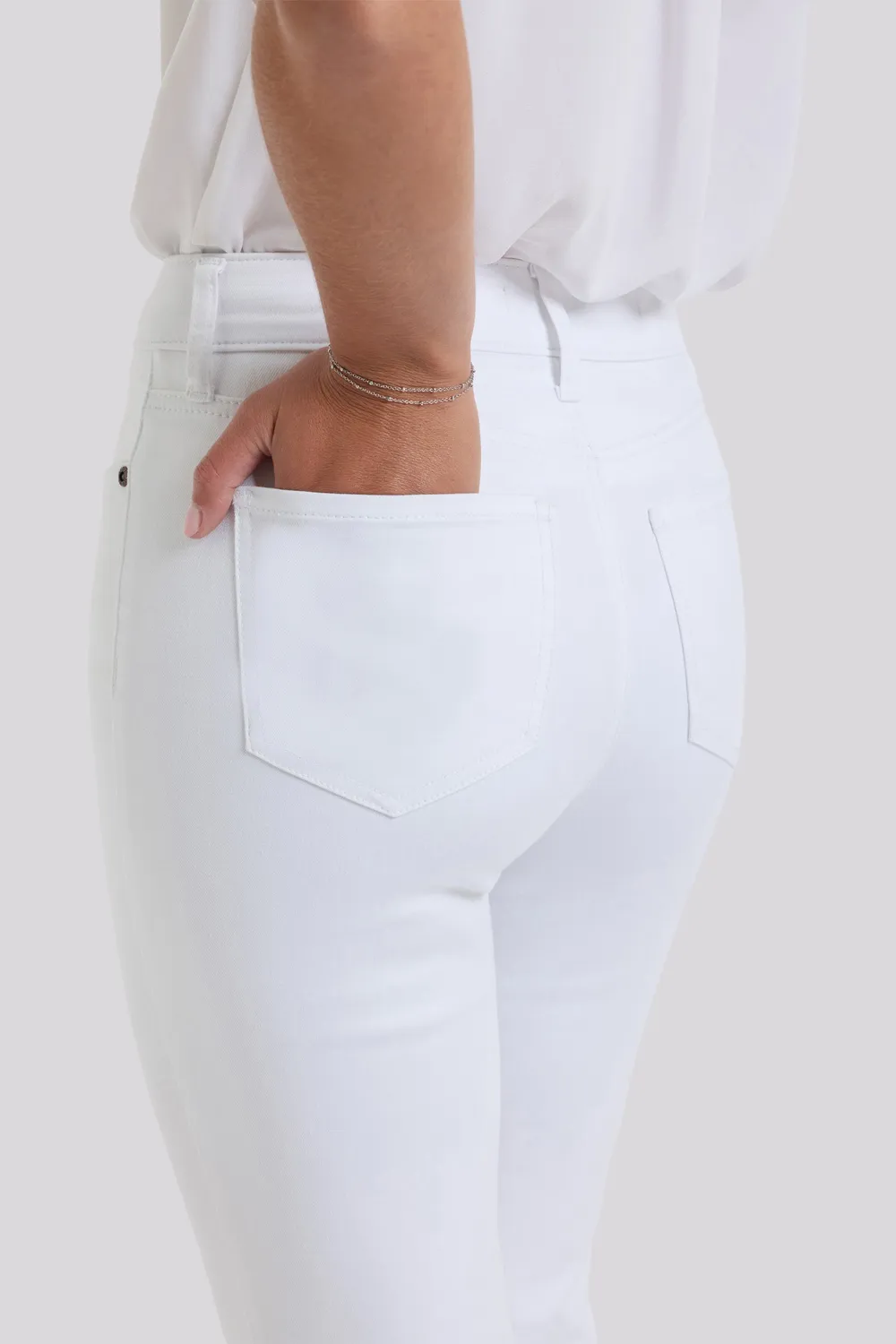 NYDJ Monica Kick Flare Crop Jeans Optic White Stretch