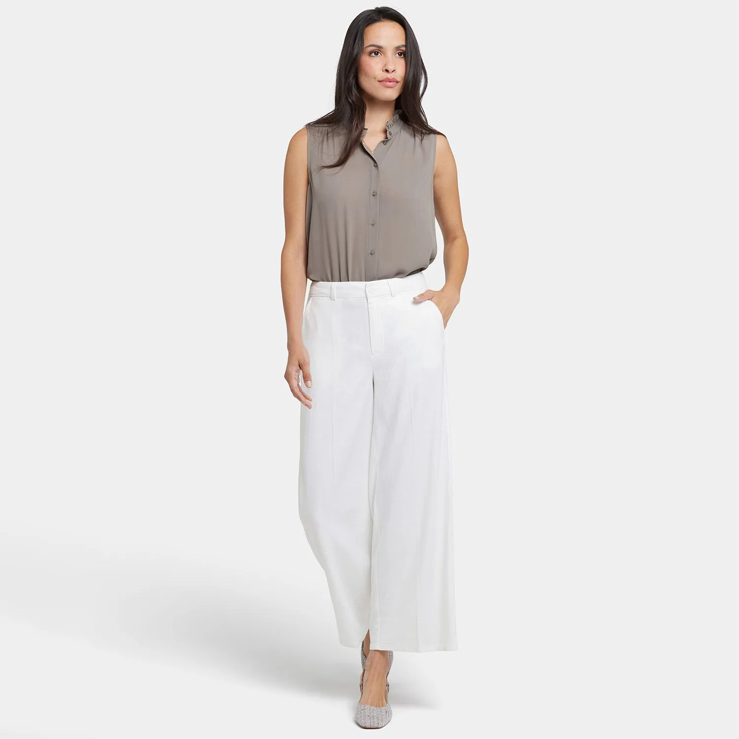 NYDJ Morgan Trouser Stoffhose Weiß Leinen