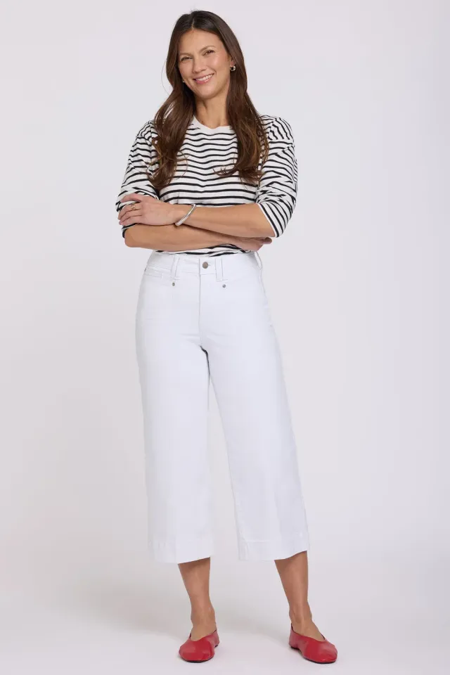 NYDJ Brigitte Wide Leg Capri Jeans Optic White weiß