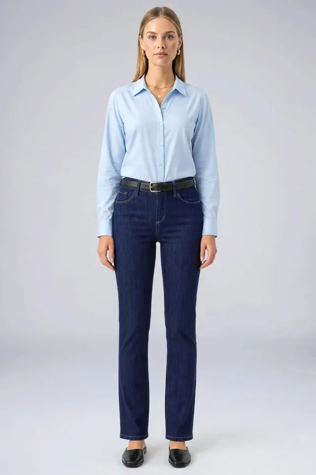 NYDJ Marilyn Straight Jeans Mabel Blau Stretch