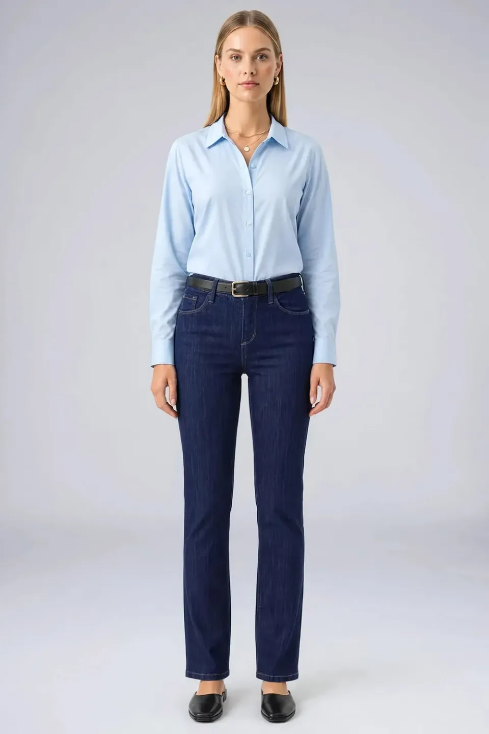 NYDJ Marilyn Straight Jeans Mabel Blau Stretch