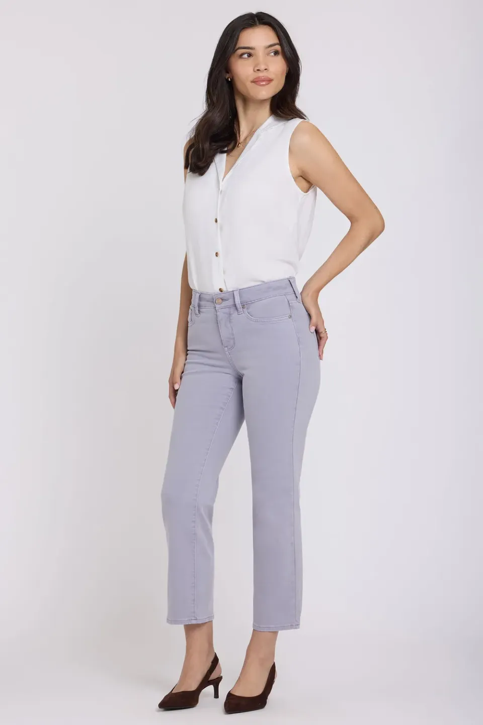 NYDJ Marilyn Straight Ankle Jeans Vintage Lavender lila