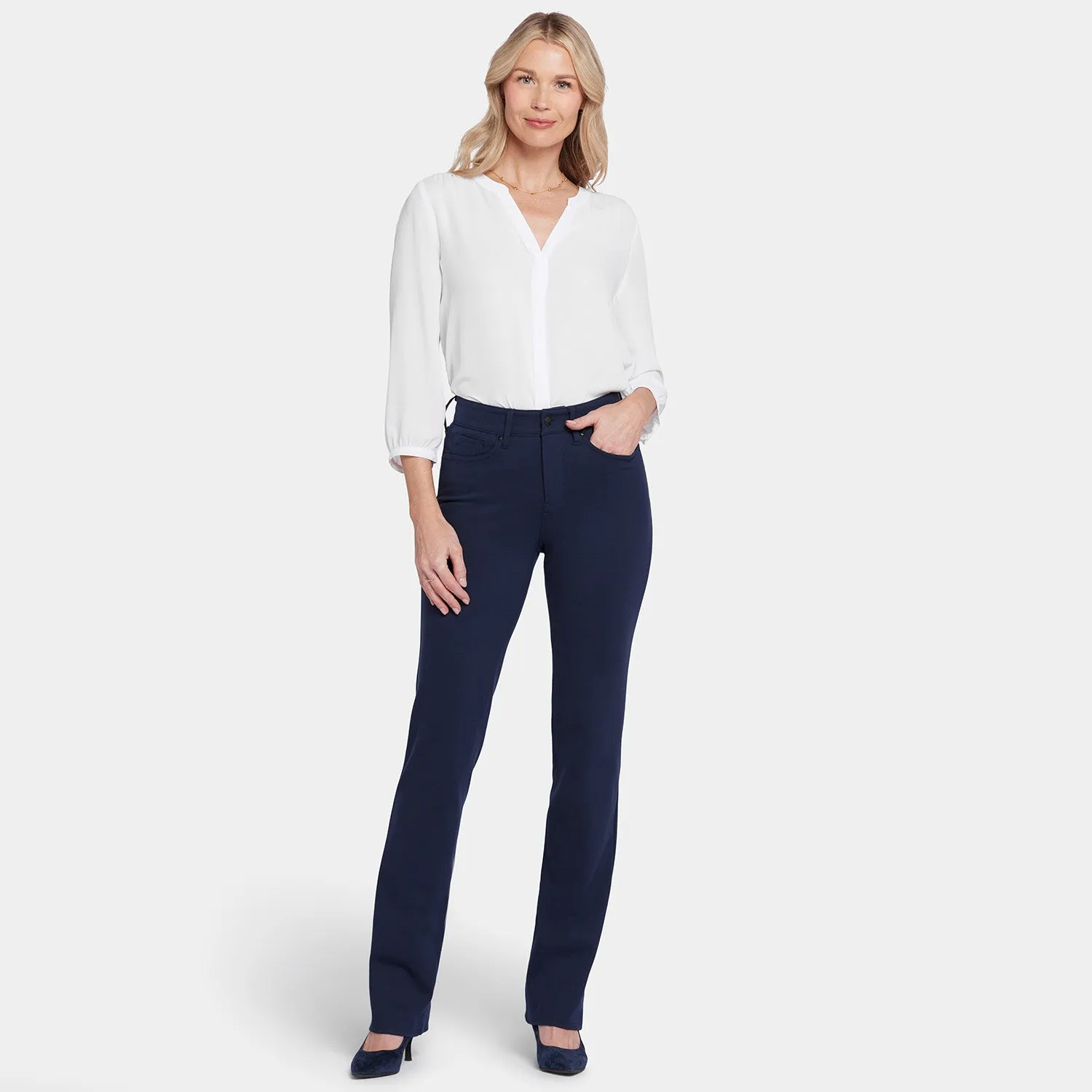 NYDJ Marilyn Straight Hose Oxford Navy figurformend