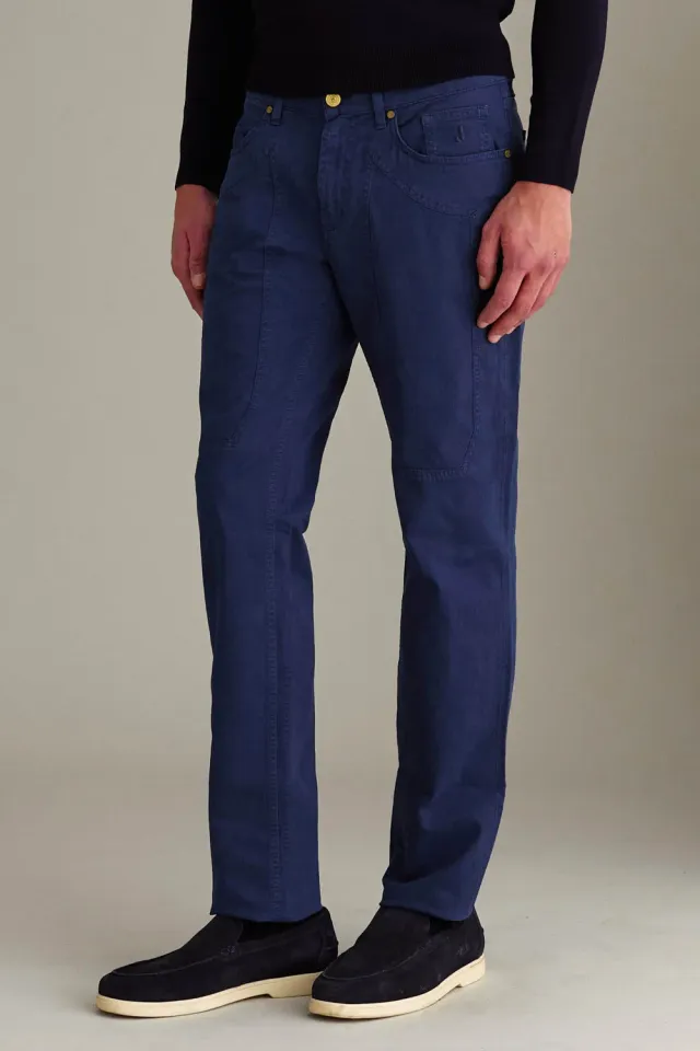 Jeckerson John Slim Fit Hose royalblau Satin Stretch