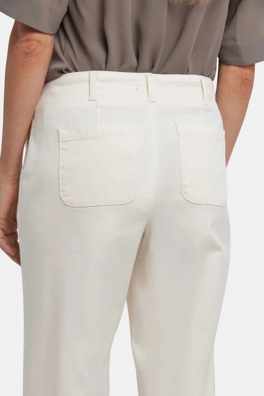 NYDJ Marilyn Straight Ankle Hose Ivory Stretch-Twill