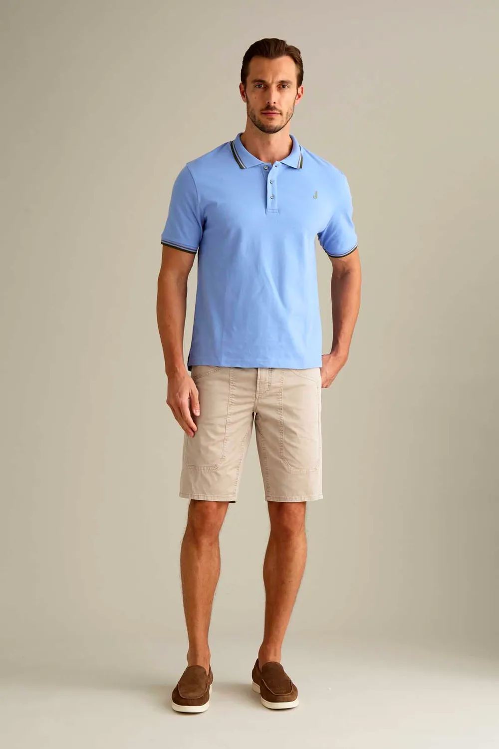 Jeckerson Jayden Bermuda Beige Zement Baumwolle Slim