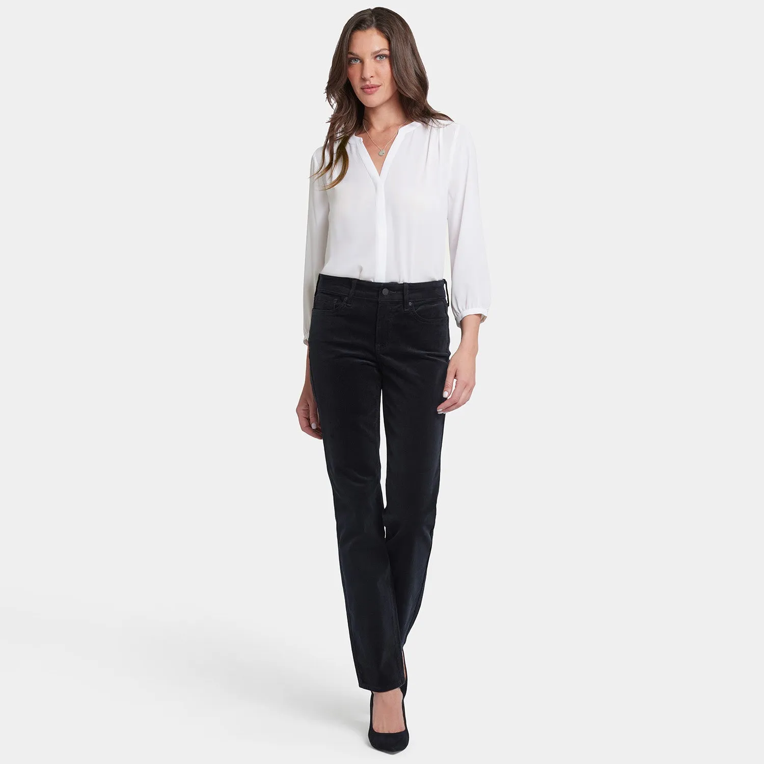 NYDJ Marilyn Straight Hose Black Cord Stretch