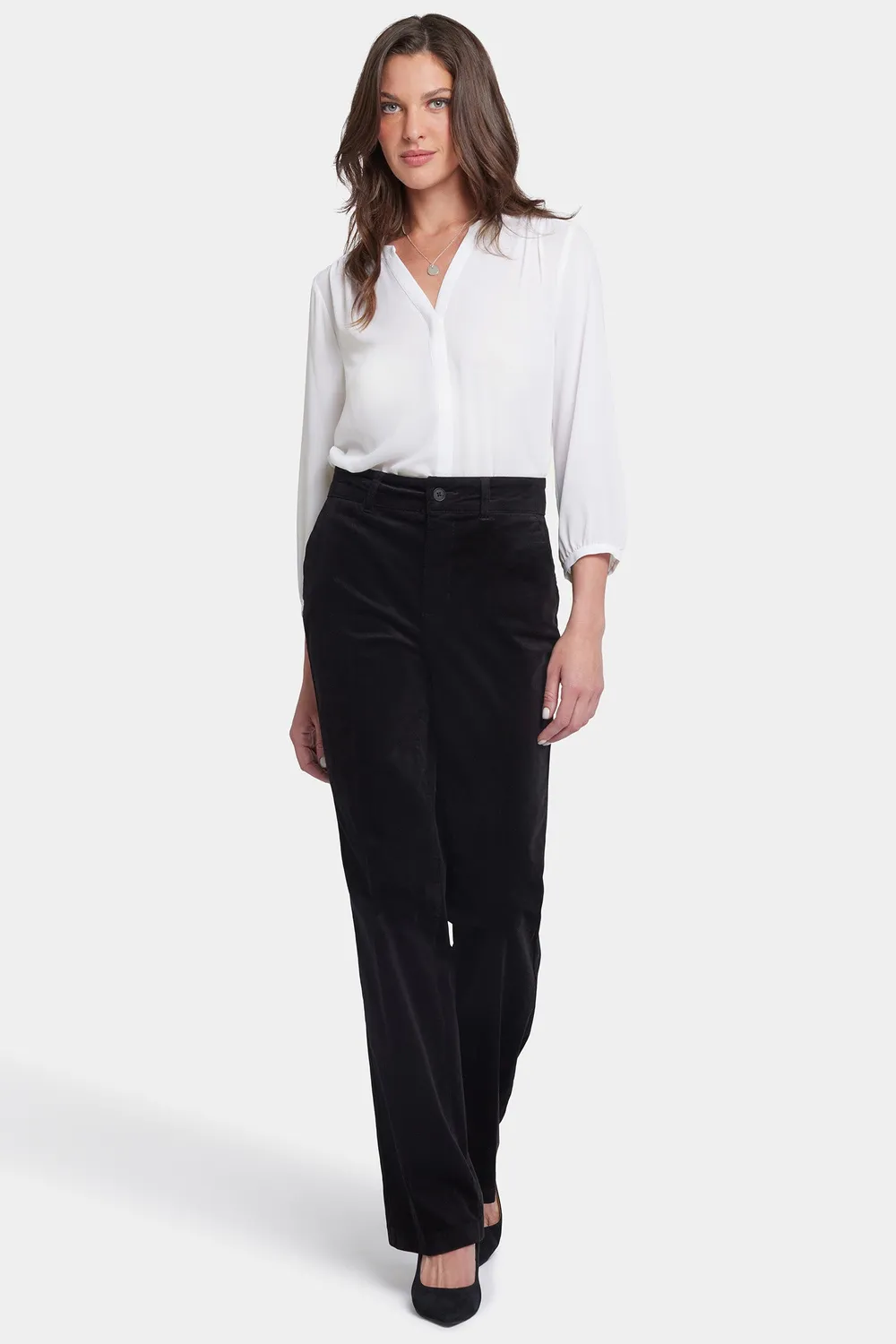 NYDJ Straight Leg Trouser Hose Schwarz figurformend