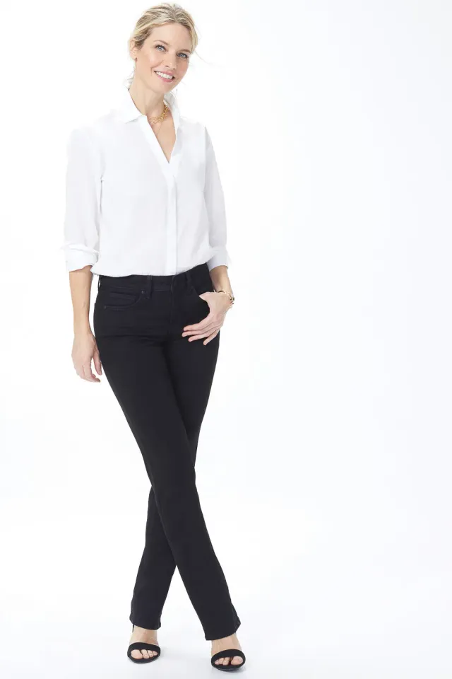 NYDJ Marilyn Straight Jeans Schwarz Tall