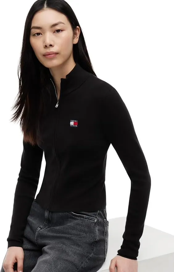 Tommy Jeans Cardigan Strickjacke XL Schwarz Reissverschluss