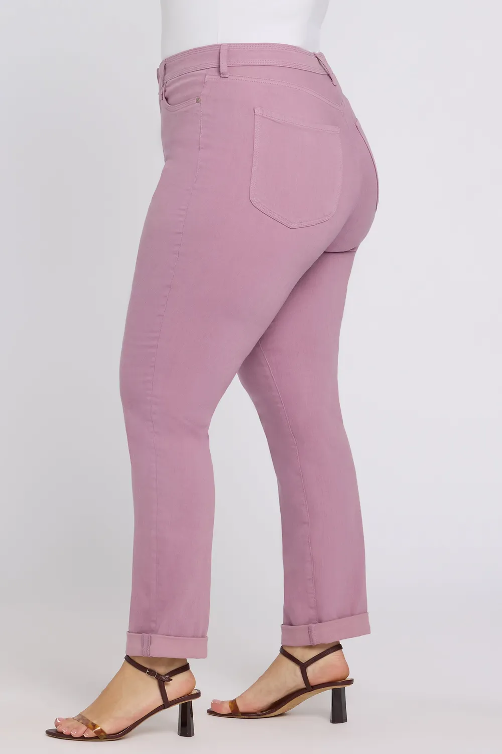 NYDJ Marilyn Straight Jeans Plus Dusky Daisy rosa
