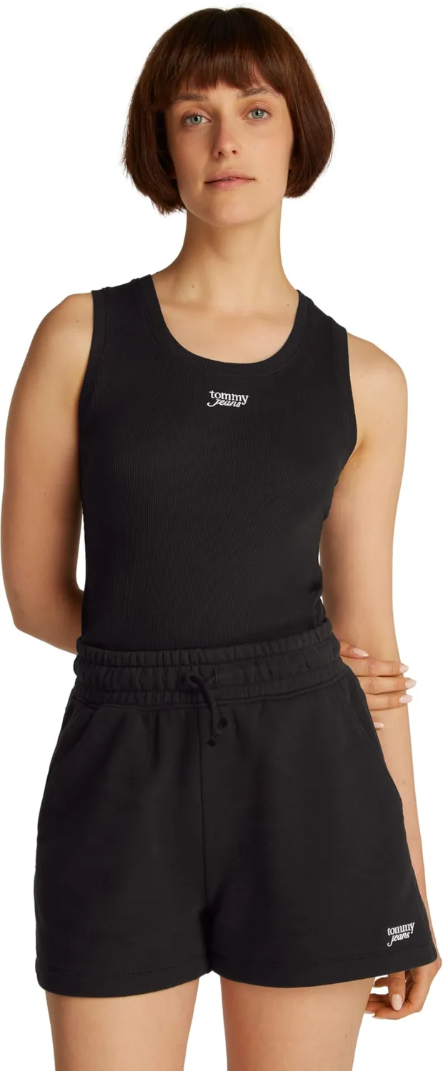 Tommy Jeans TJW Slim Script Rib Tank Top Ripp-Jersey