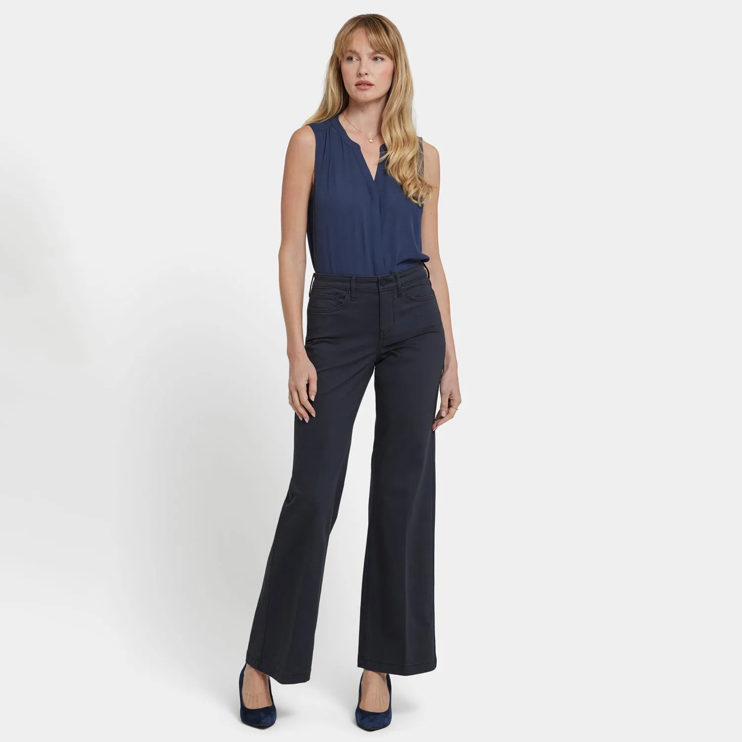 NYDJ Teresa Wide Leg Jeans Washed Black weit
