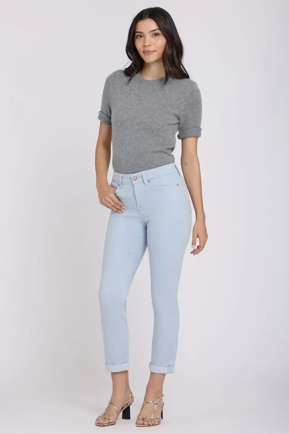 NYDJ Sheri Slim Straight Ankle Jeans Blue Clover