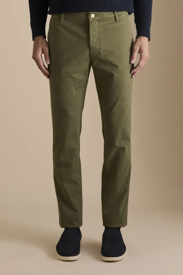 Jeckerson Jack Slim Fit Chino grün Gabardine Stretch