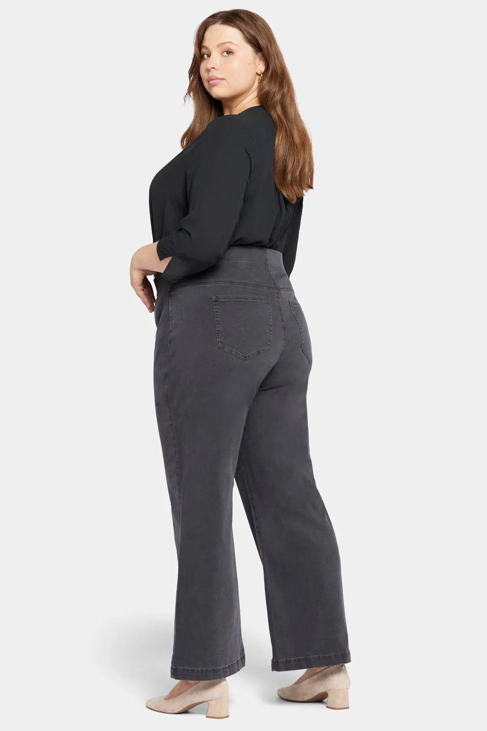 NYDJ Teresa Sierra Jeans Plus Size Wide Leg Grau