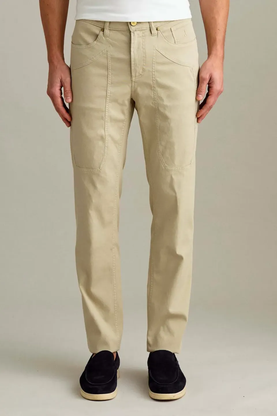 Jeckerson John Slim Fit Chino Hellbeige Nido-Gewebe