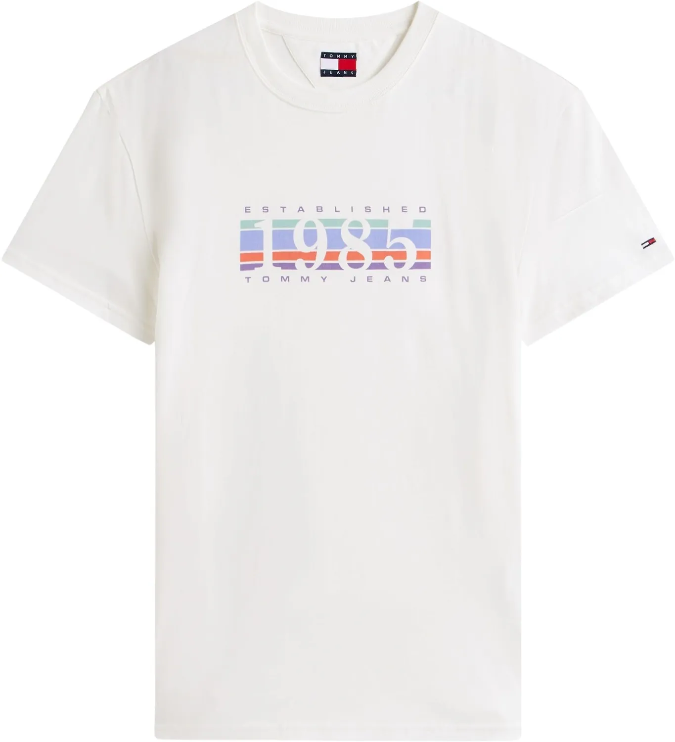 Tommy Jeans S/S T-Shirt Herren Kurzarm Baumwolle weiß