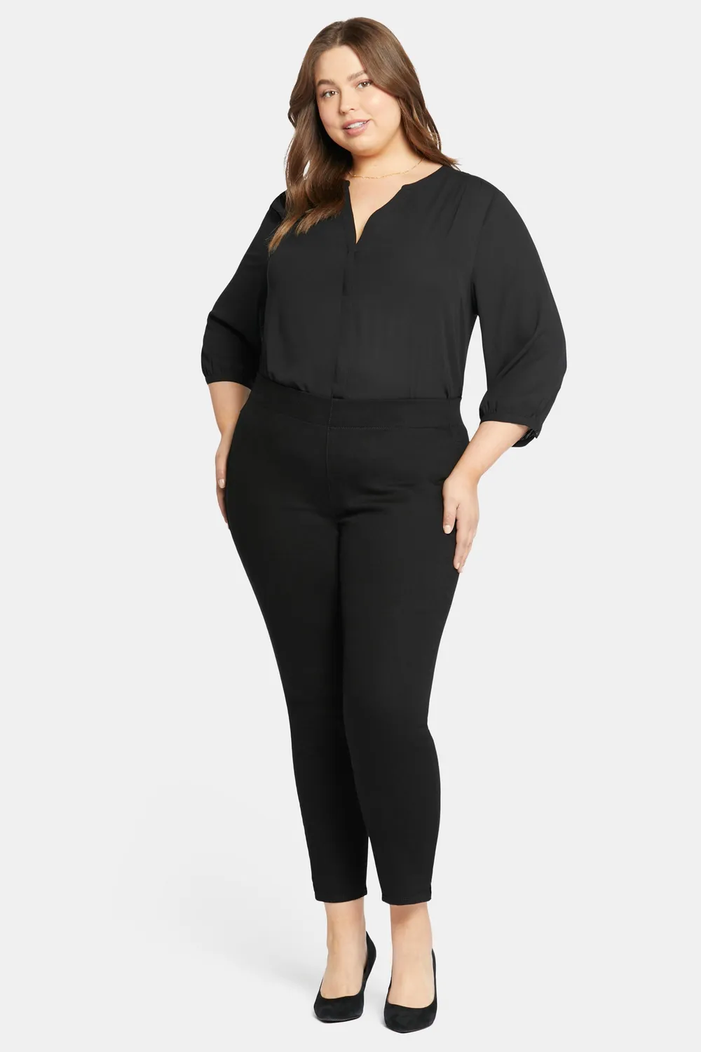 NYDJ Skinny Ankle Pull-on Plus Jeans Schwarz elastisch